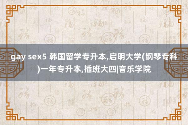 gay sex5 韩国留学专升本，启明大学(钢琴专科)一年专升本，插班大四|音乐学院