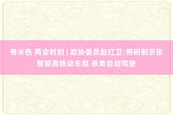 奇米色 两会时刻 | 政协委员赵红卫:将研制京张智能高铁动车组 杀青自动驾驶