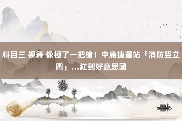 科目三 裸舞 像極了一把槍！中庸捷運站「消防竖立圖」...紅到好意思國